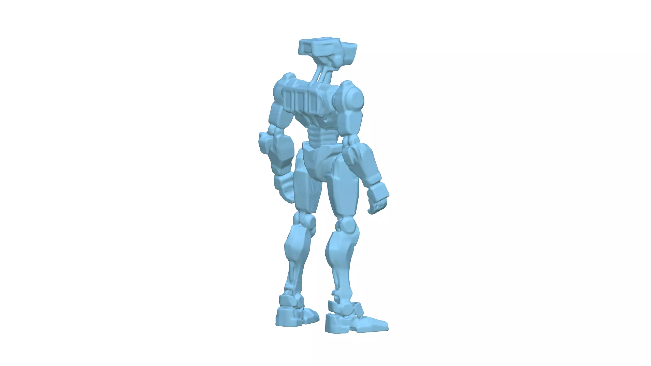 Futuristic Blue Armored Soldier 3D Model 3D model_13