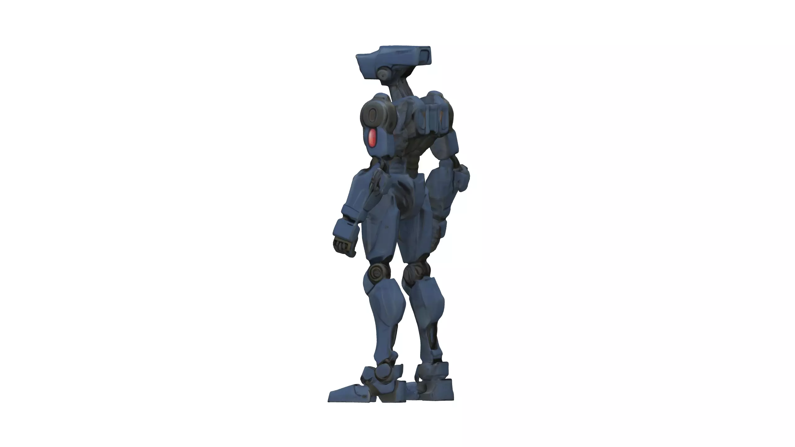 Futuristic Blue Armored Soldier 3D Model 3D model_5