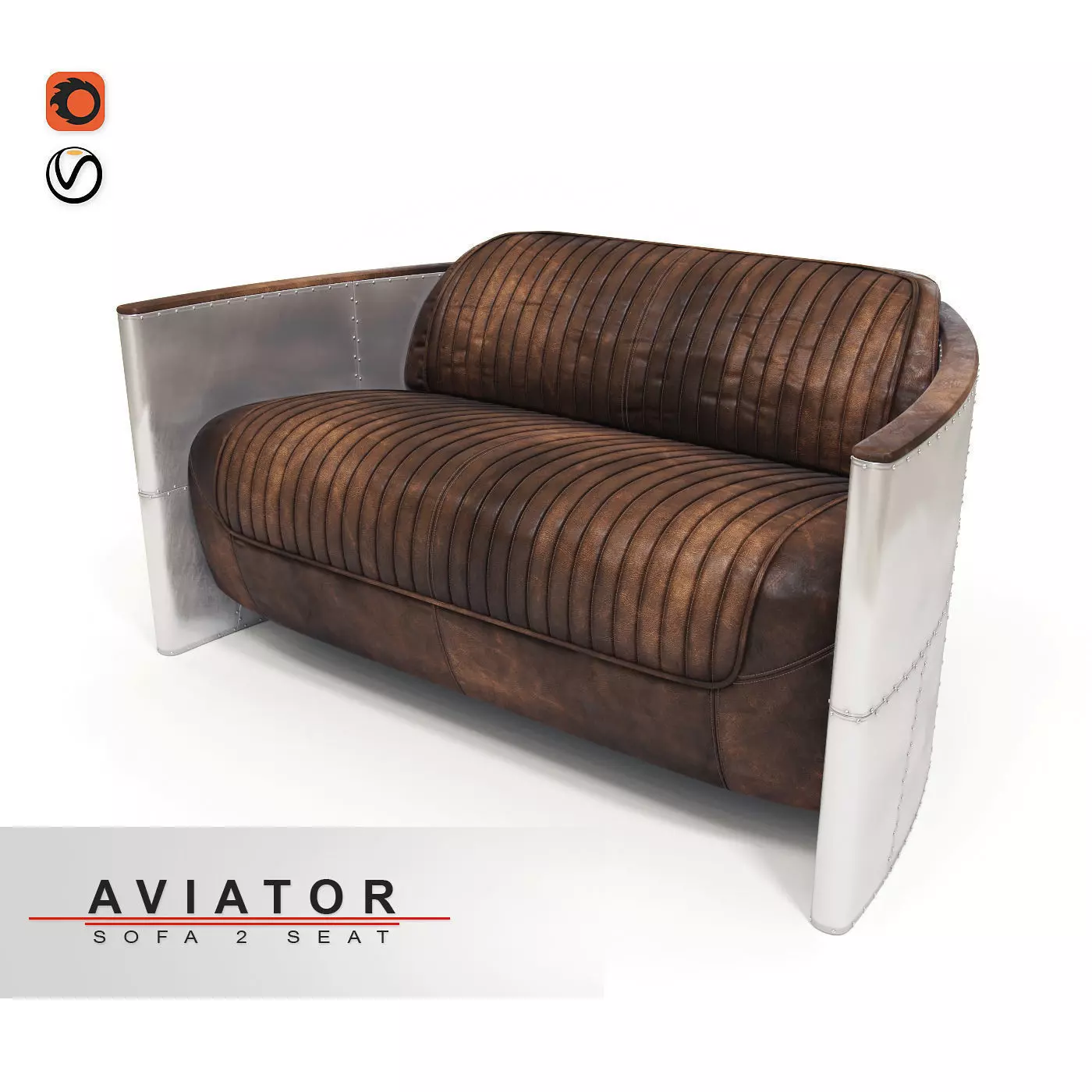 Aviator sofa 3D model_0