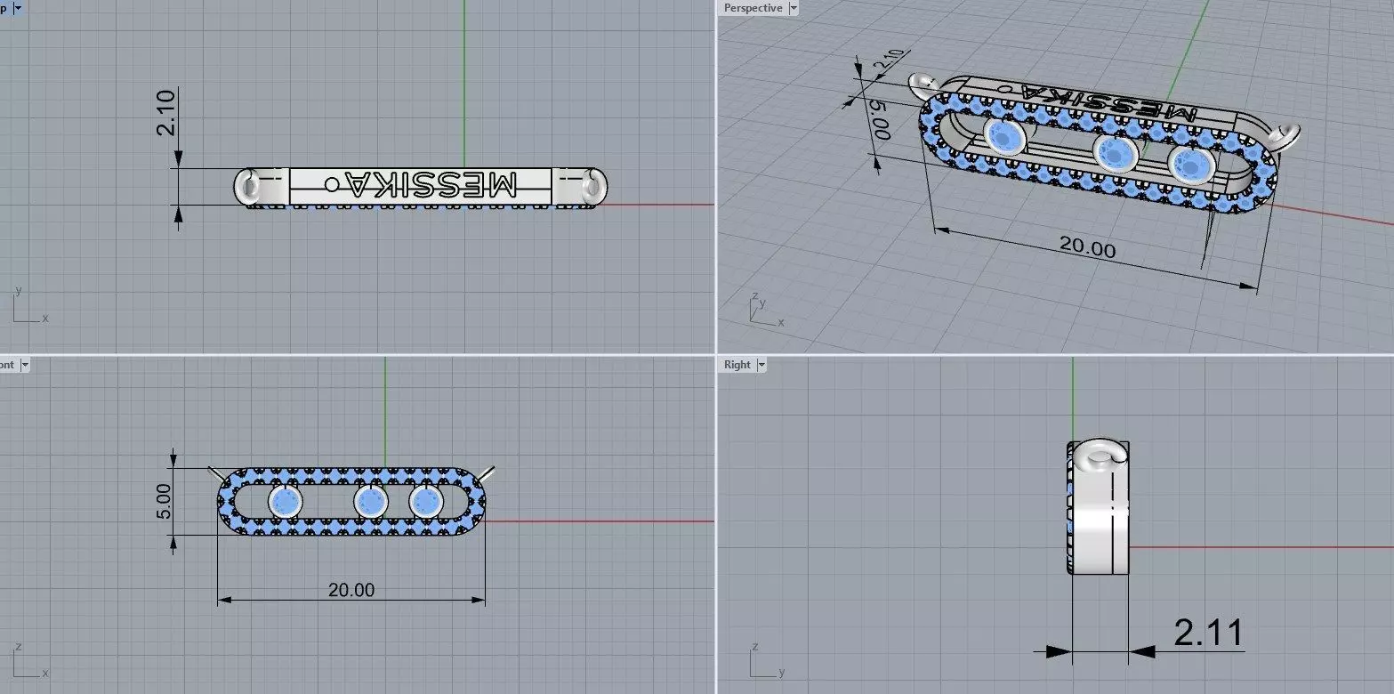 Messika pendant 3D print model_4