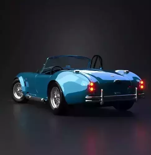 Gleaming Blue Vintage Sports Car 3D model