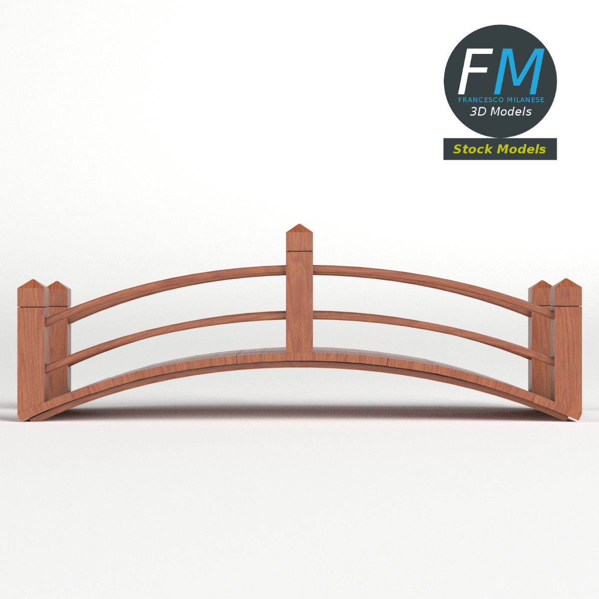 Wooden bridge 3D model_4