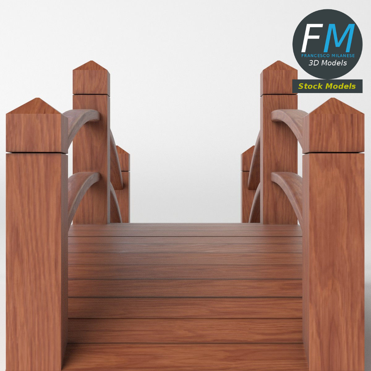 Wooden bridge 3D model_5