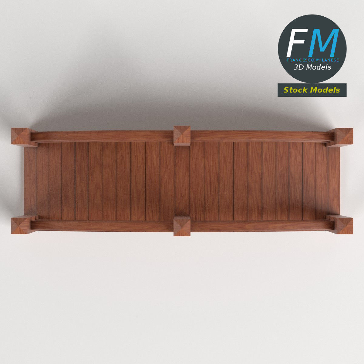 Wooden bridge 3D model_6