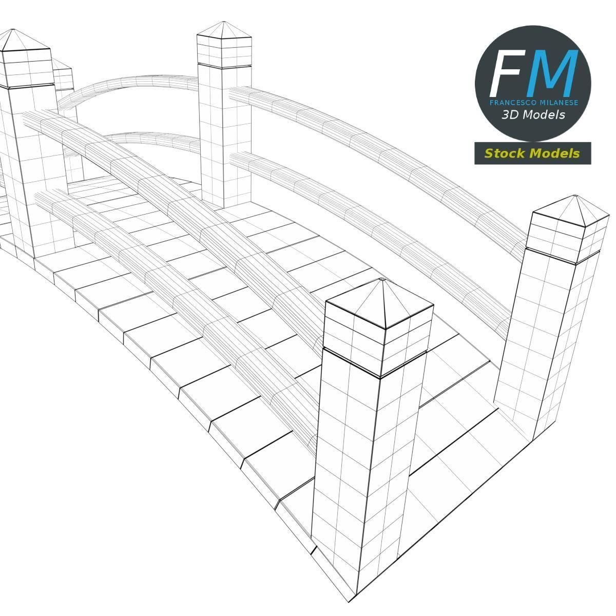 Wooden bridge 3D model_7