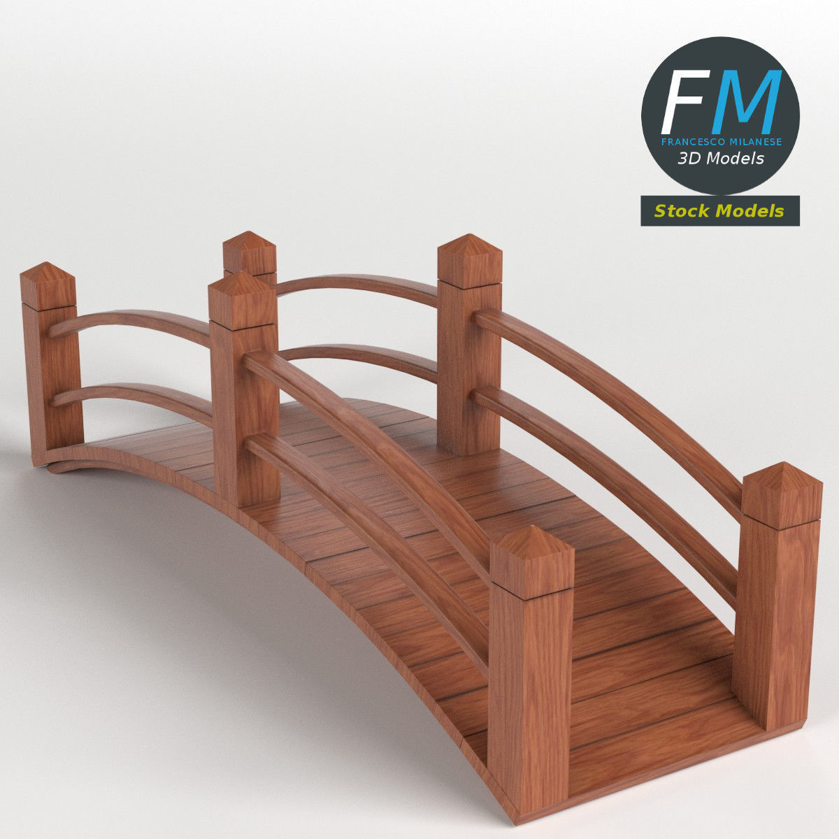 Wooden bridge 3D model_3