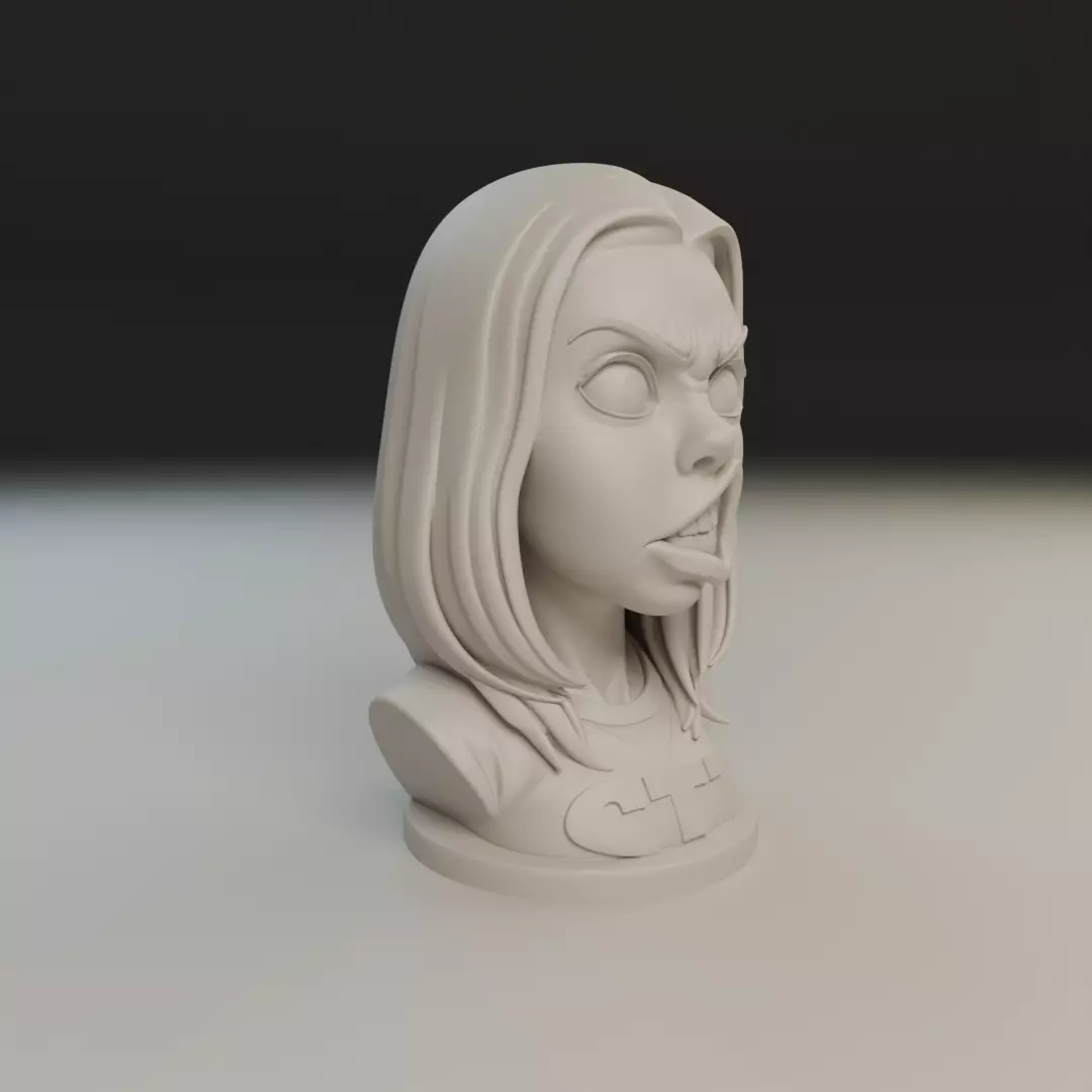 bust of woman 3D print model_11
