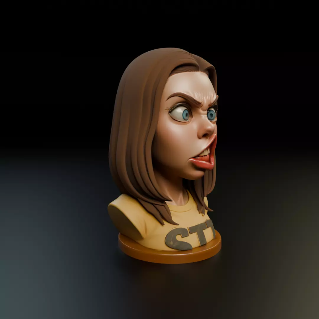 bust of woman 3D print model_12