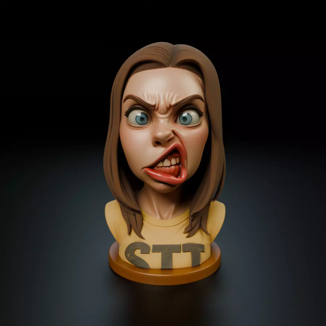 bust of woman 3D print model_16