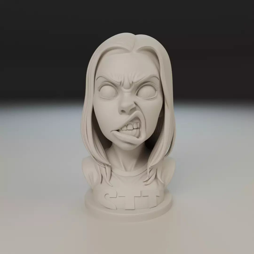 bust of woman 3D print model_15