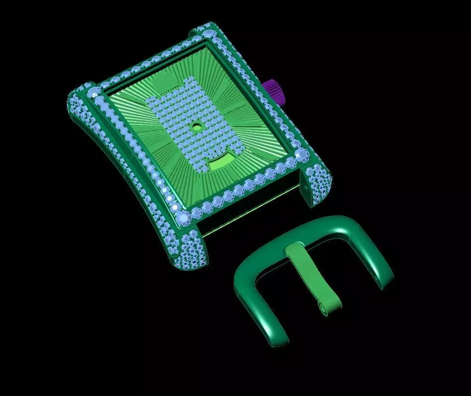 Emerald Majesty The Royal Timepiece 3D print model_3