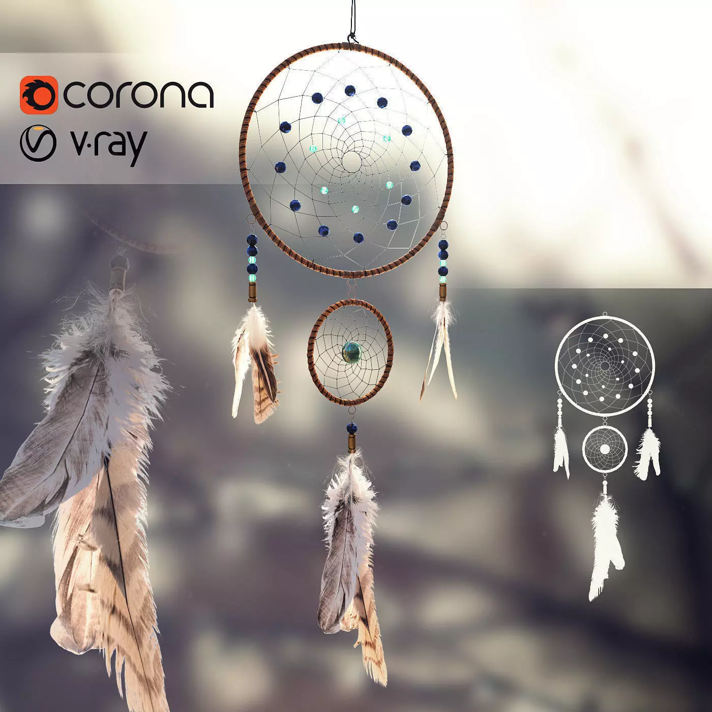 dreamcatcher corona dream catcher 3D model_0