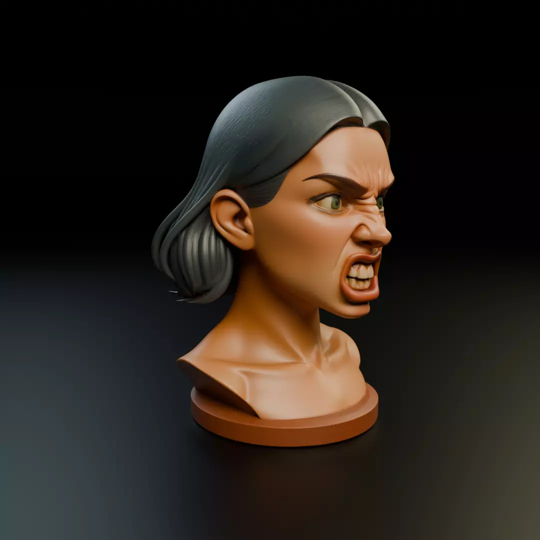 bust of woman 3D print model_12