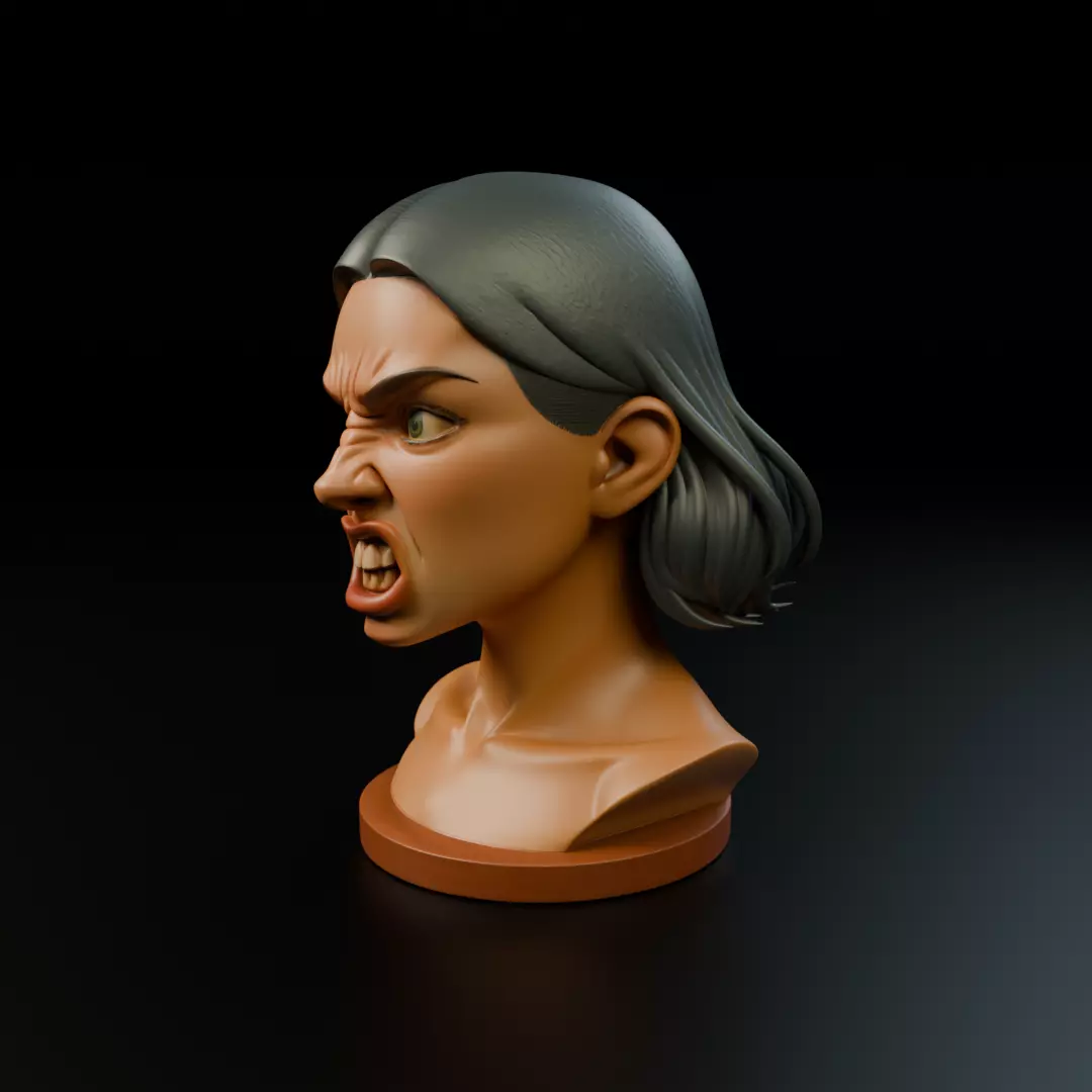 bust of woman 3D print model_10