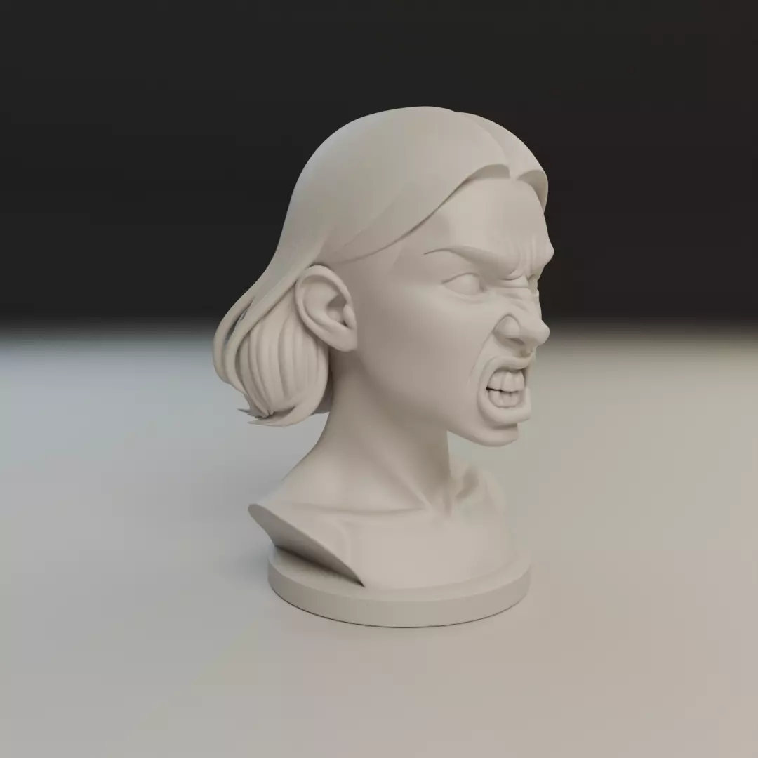 bust of woman 3D print model_11