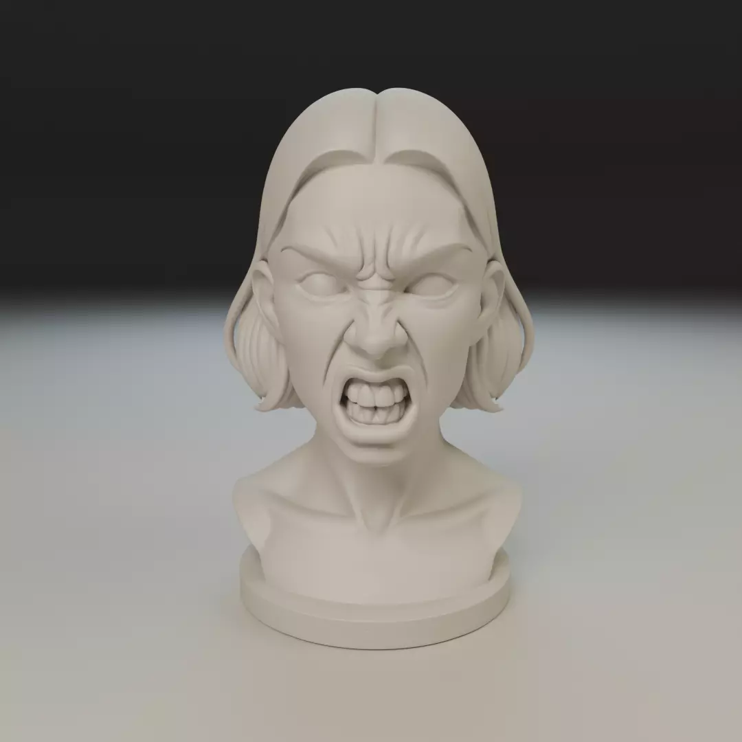 bust of woman 3D print model_15