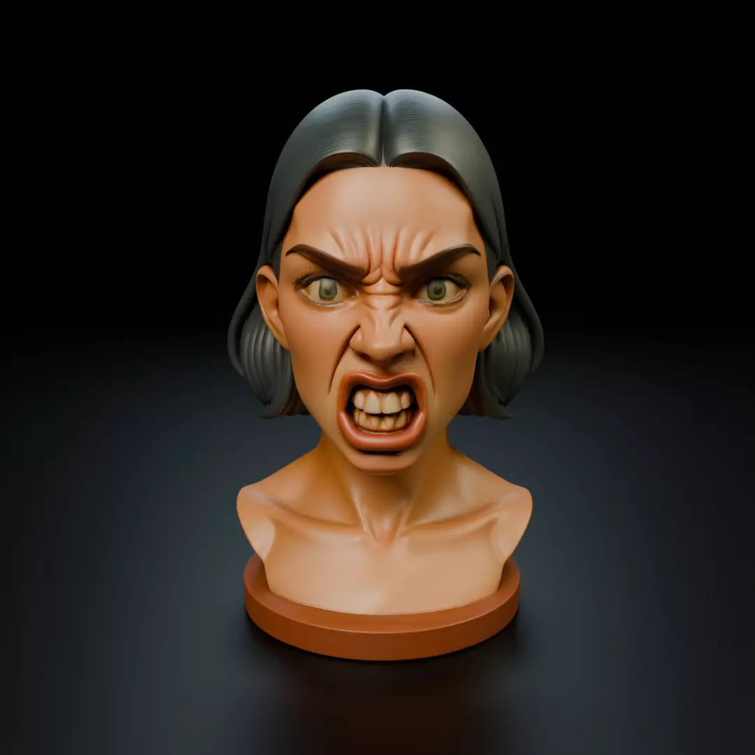 bust of woman 3D print model_16