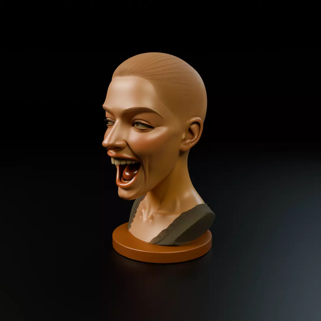 bust of woman 3D print model_10