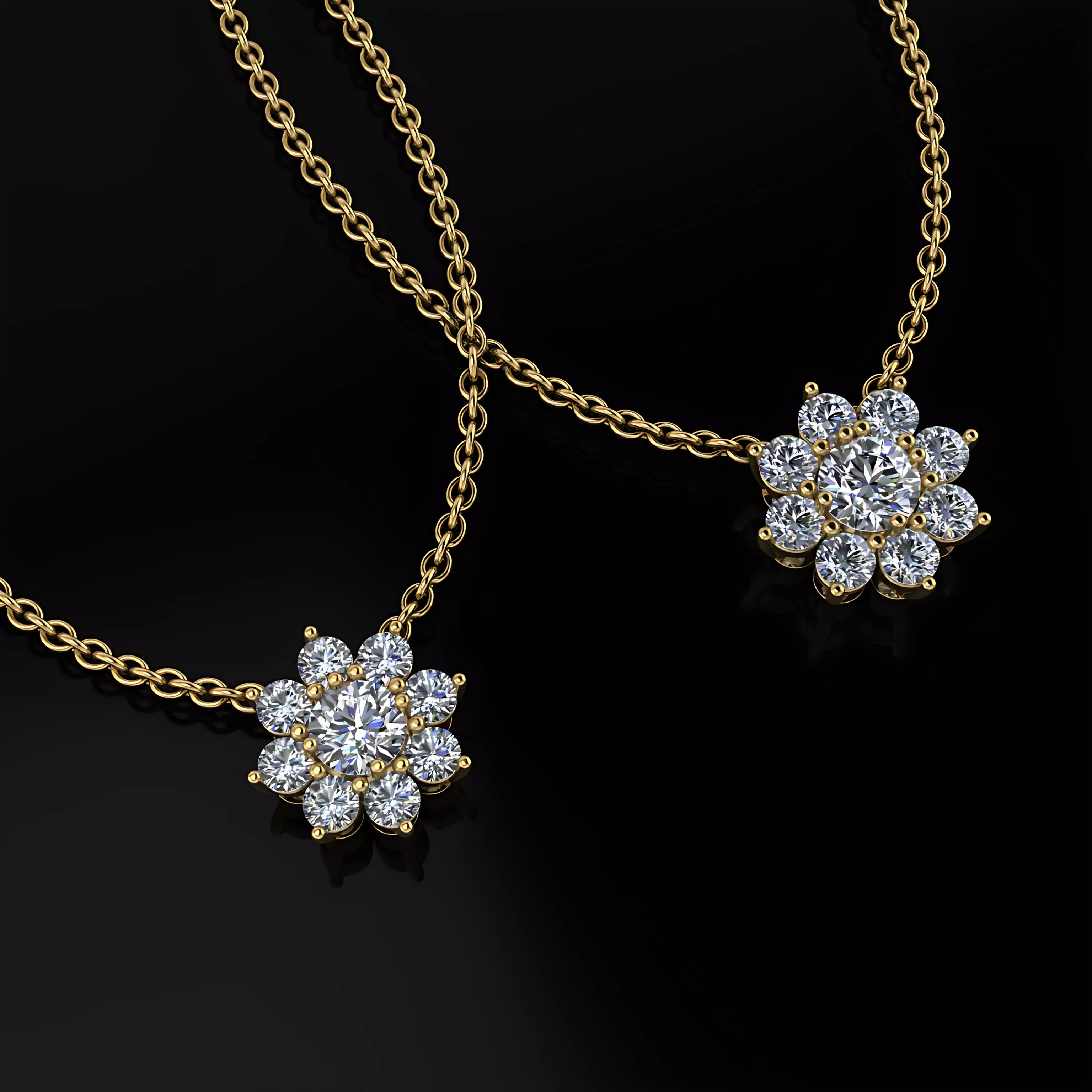 Flower Pendants Big and Small 3D print model