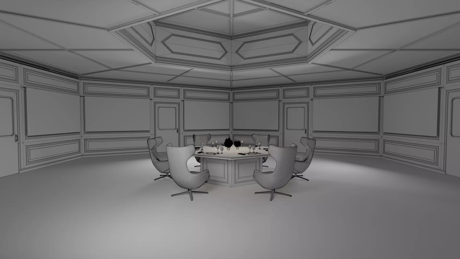 Squid Game VIP Dining Room 3D model_9