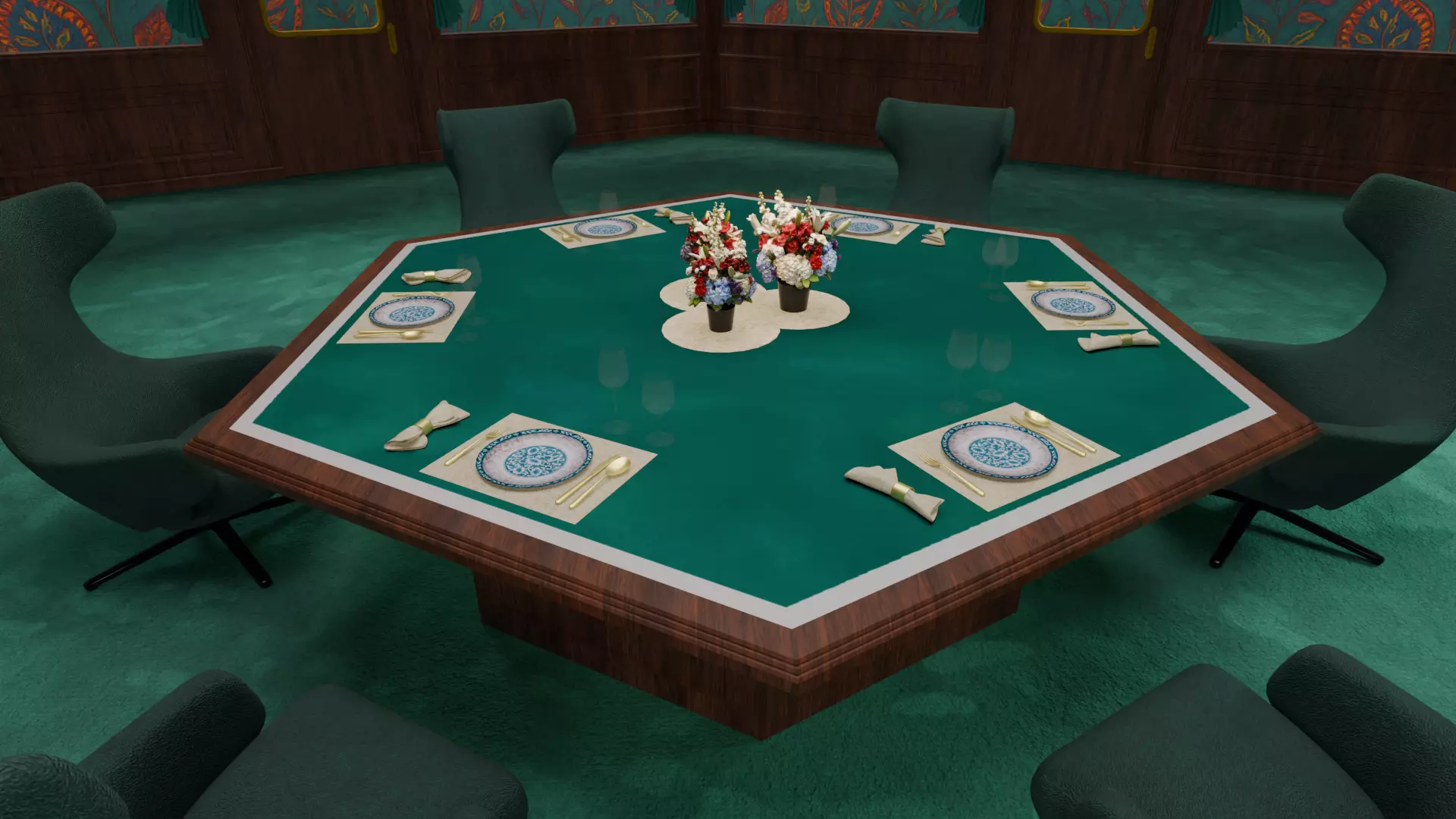 Squid Game VIP Dining Room 3D model_2