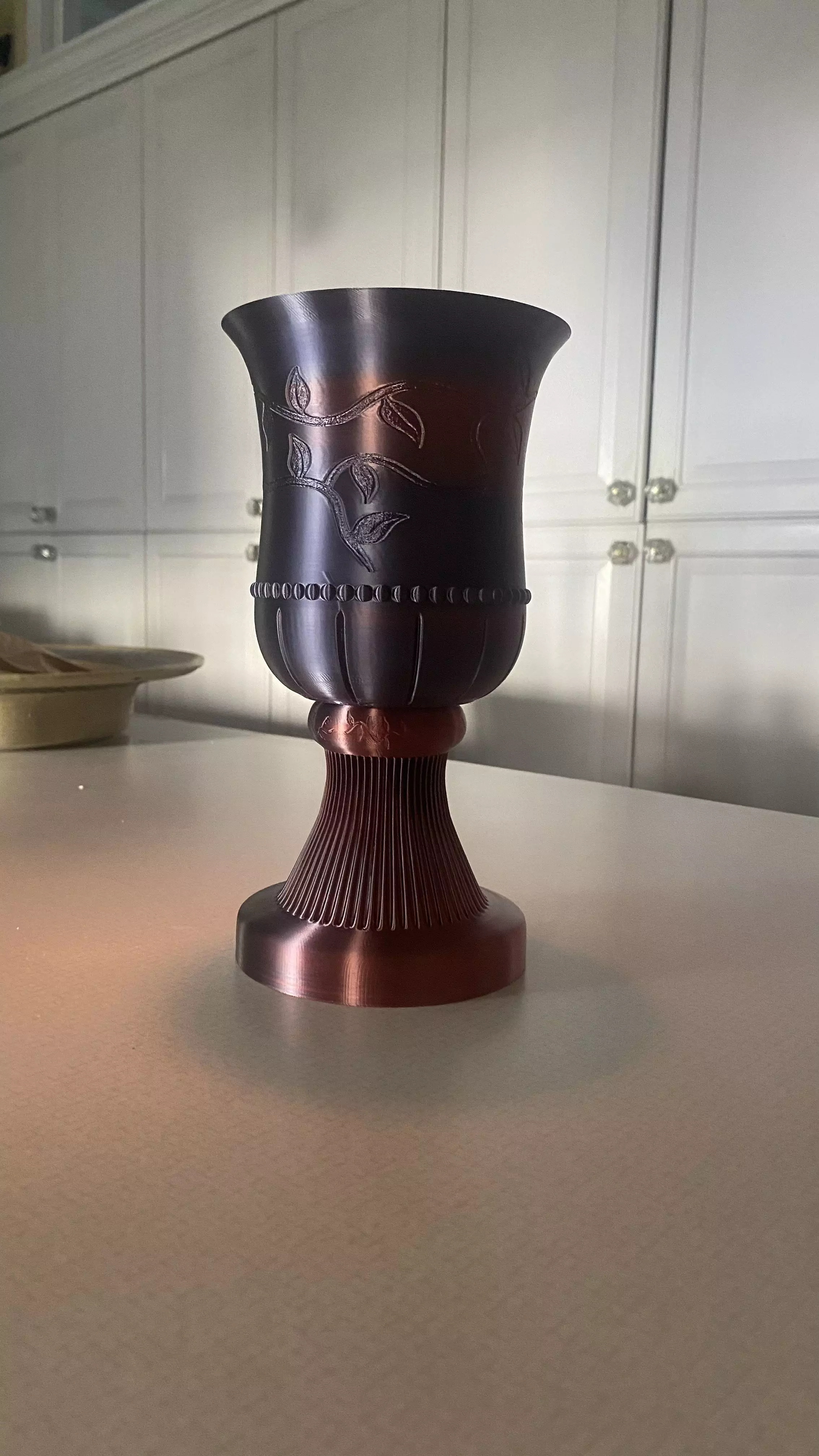 Gothic Vine Planter Pot with Water drip Pedestal  3D print model_3