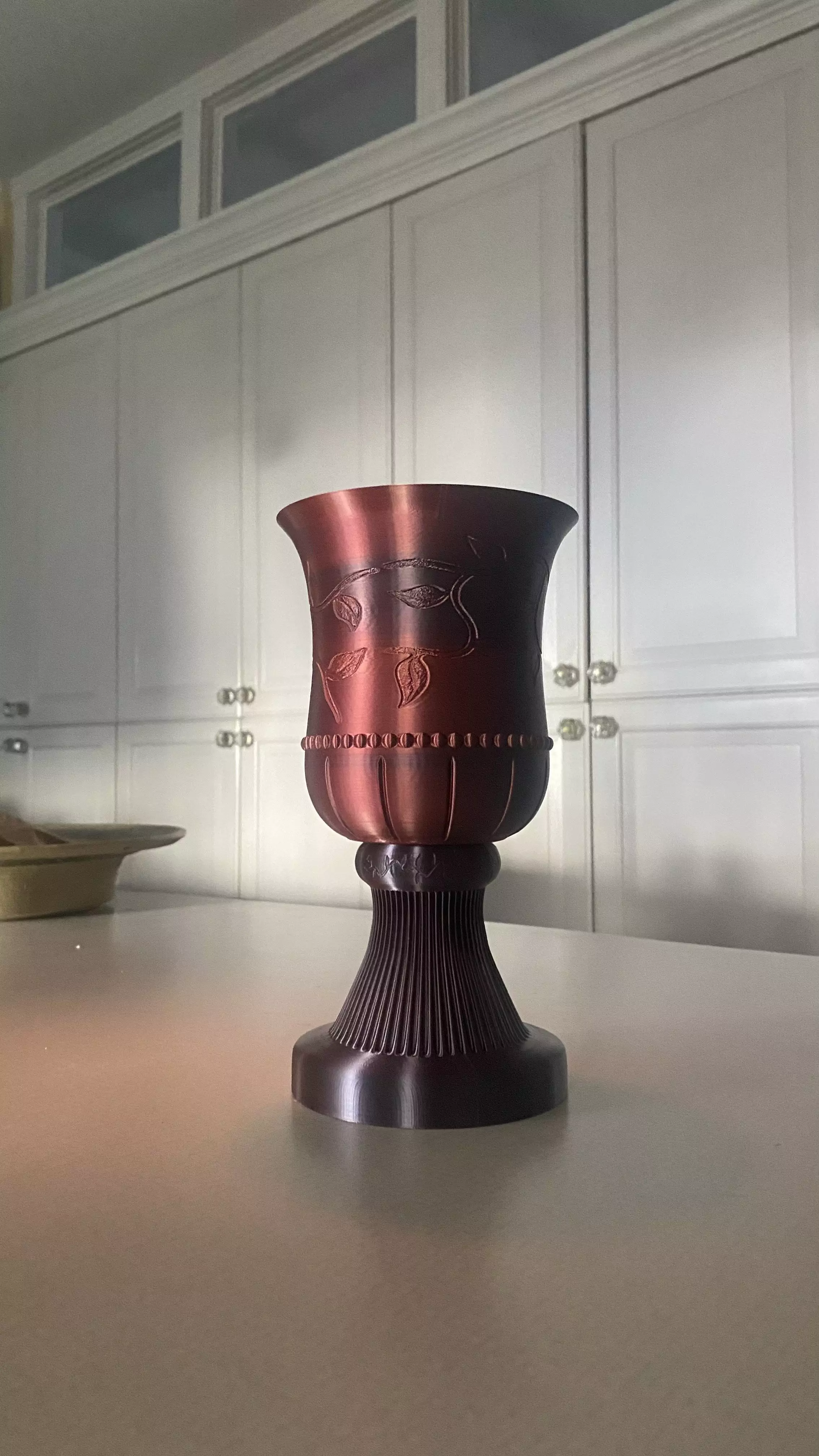 Gothic Vine Planter Pot with Water drip Pedestal  3D print model_1