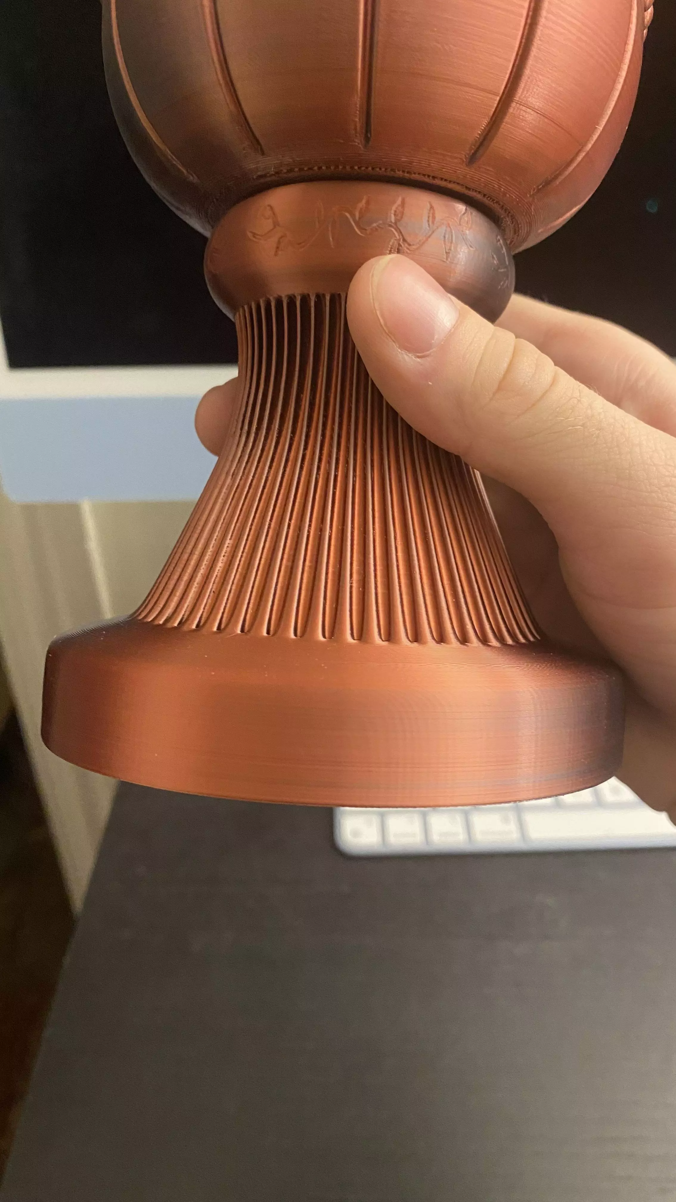 Gothic Vine Planter Pot with Water drip Pedestal  3D print model_9