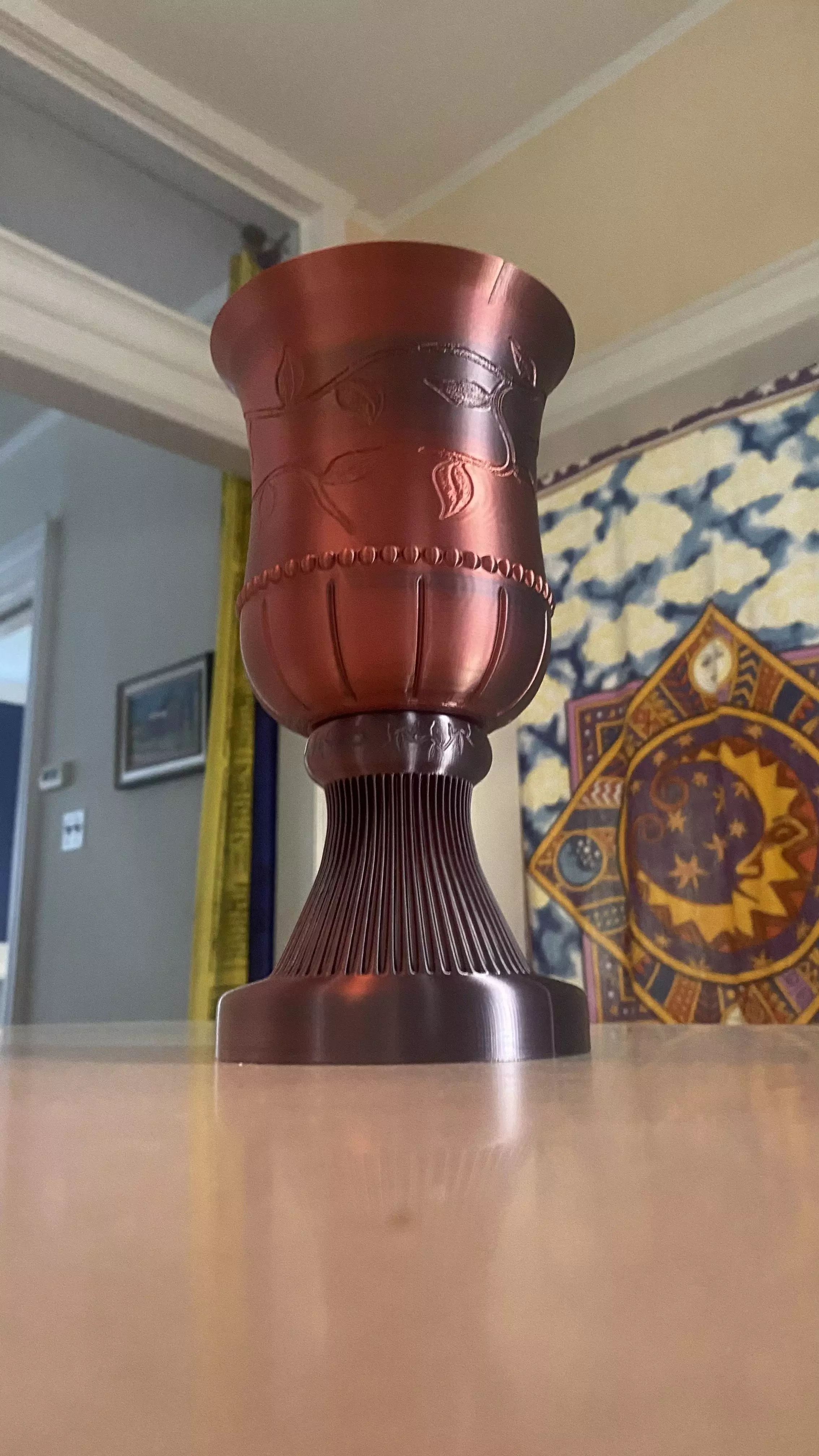 Gothic Vine Planter Pot with Water drip Pedestal  3D print model_0