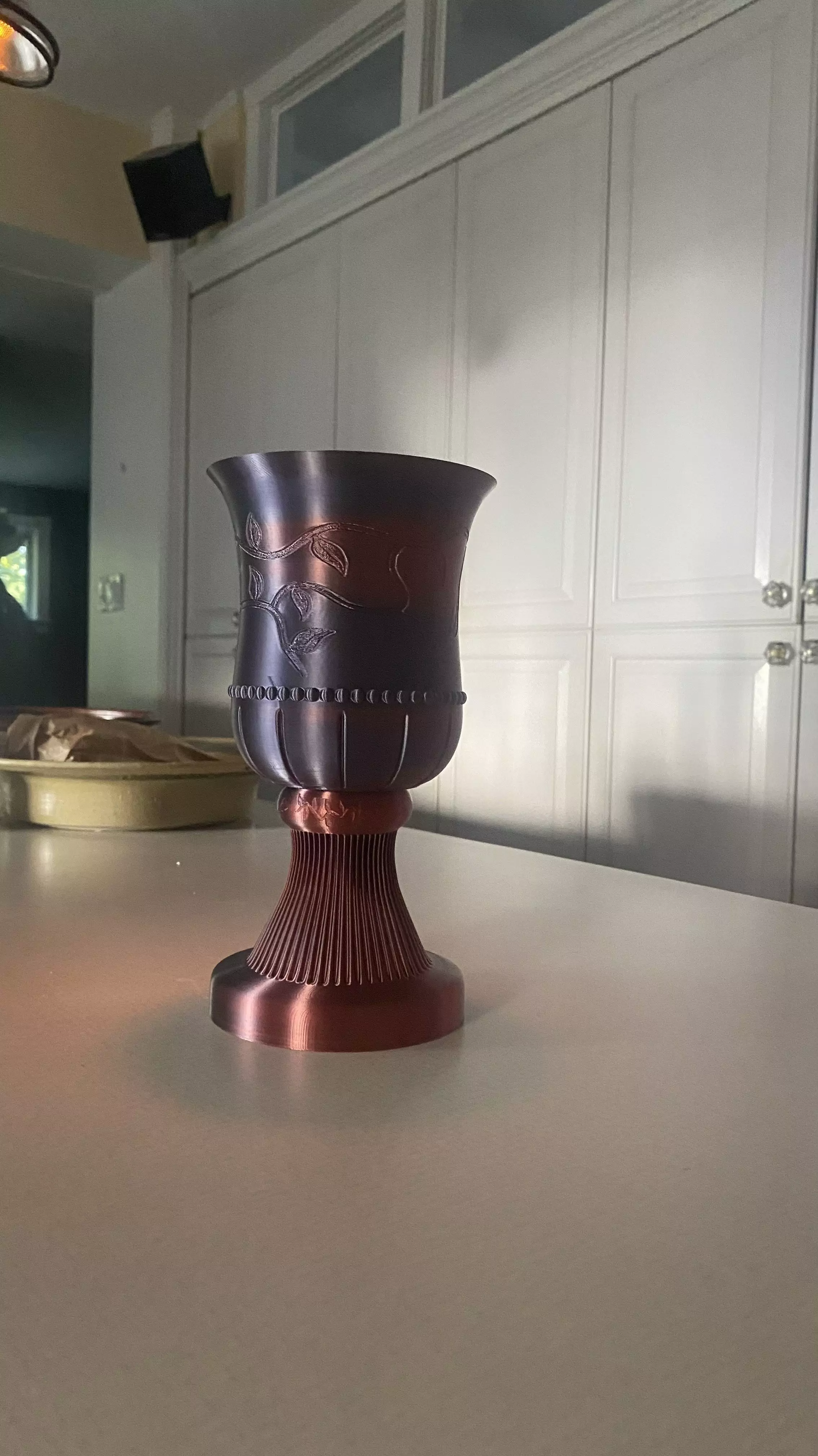 Gothic Vine Planter Pot with Water drip Pedestal  3D print model_5