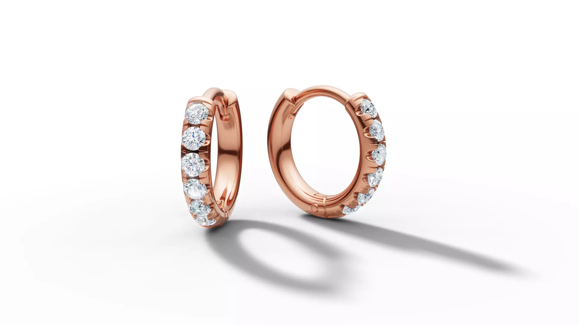 Hoop earrings Diamond Earrings 13mm size 3d model 3D print model_22