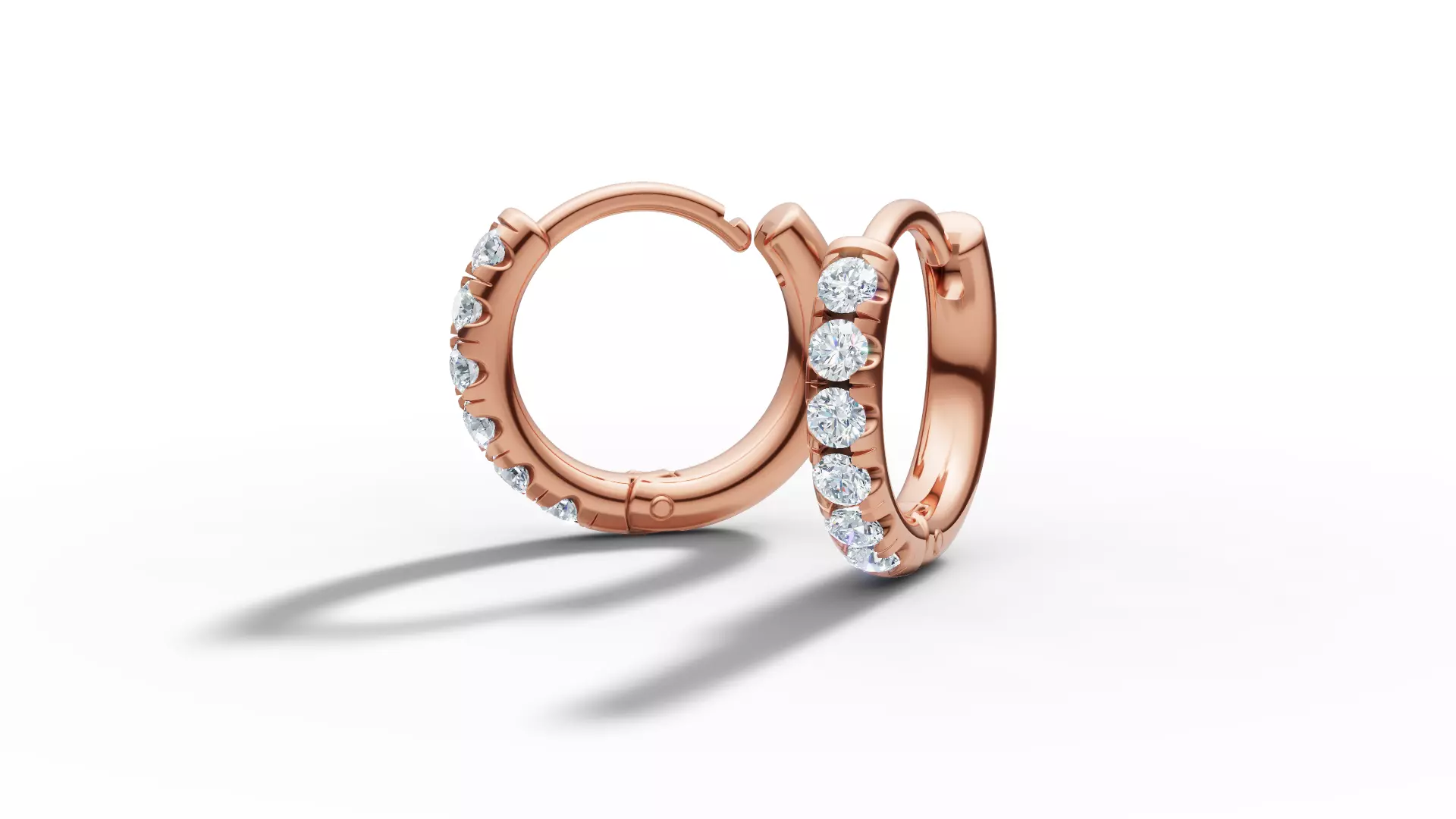 Hoop earrings Diamond Earrings 13mm size 3d model 3D print model_31