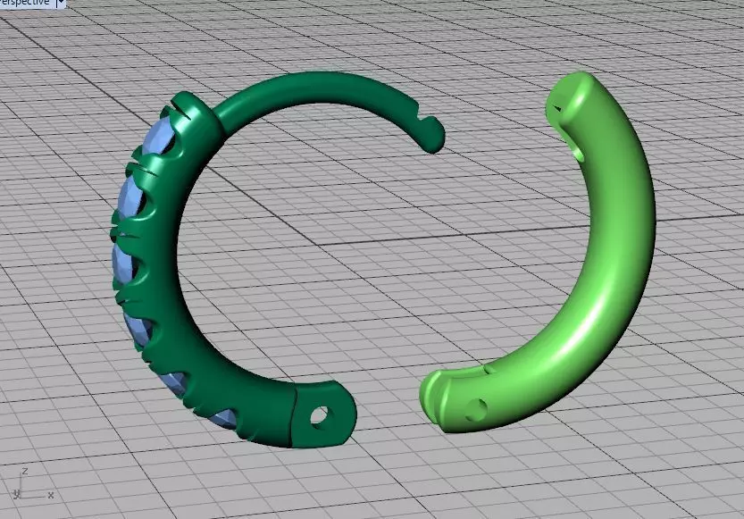 Hoop earrings Diamond Earrings 13mm size 3d model 3D print model_44