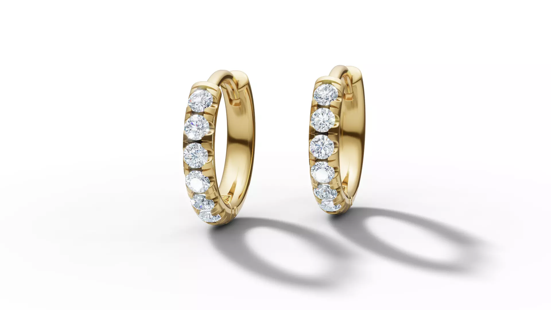 Hoop earrings Diamond Earrings 13mm size 3d model 3D print model_6