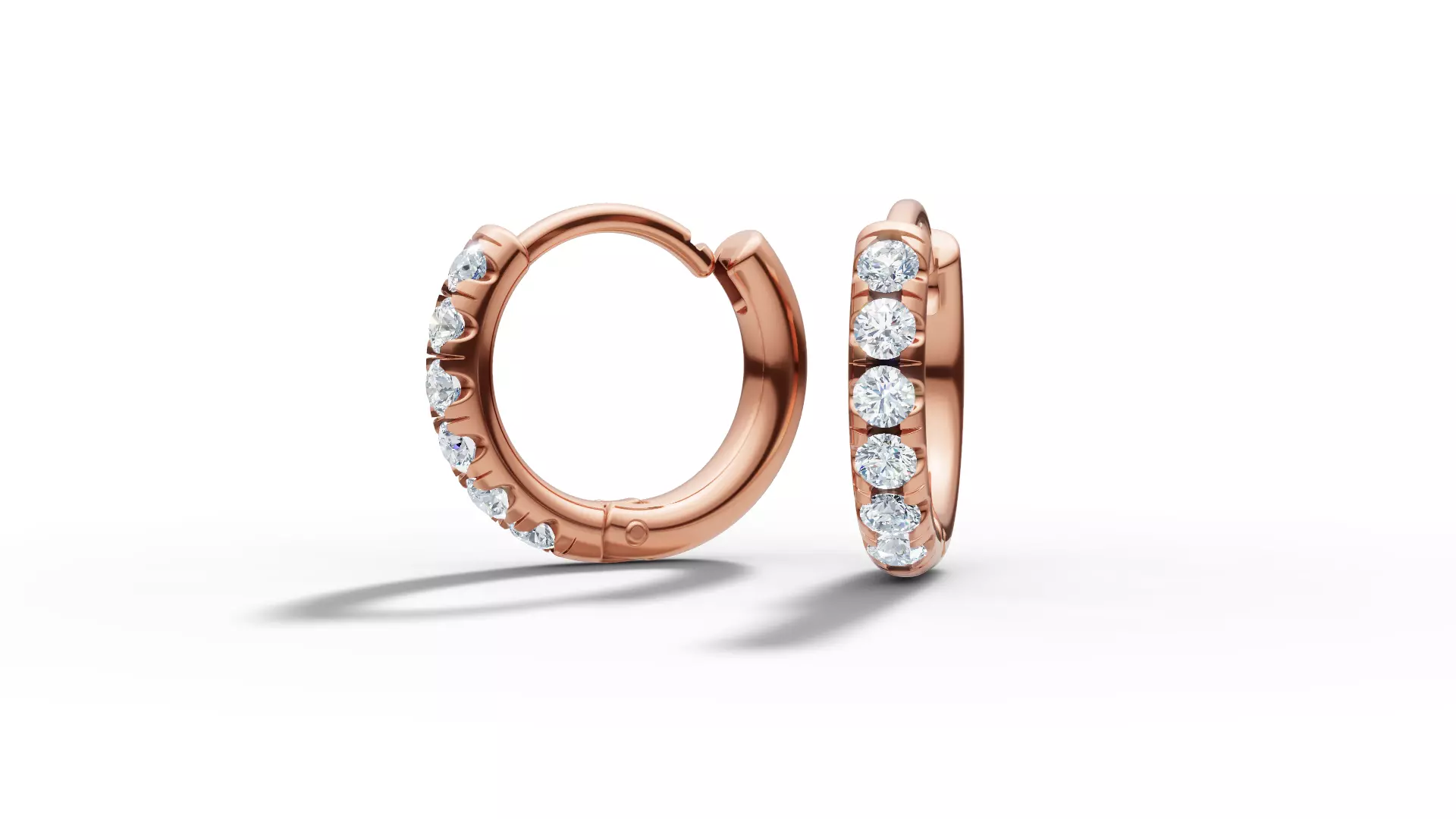 Hoop earrings Diamond Earrings 13mm size 3d model 3D print model_37