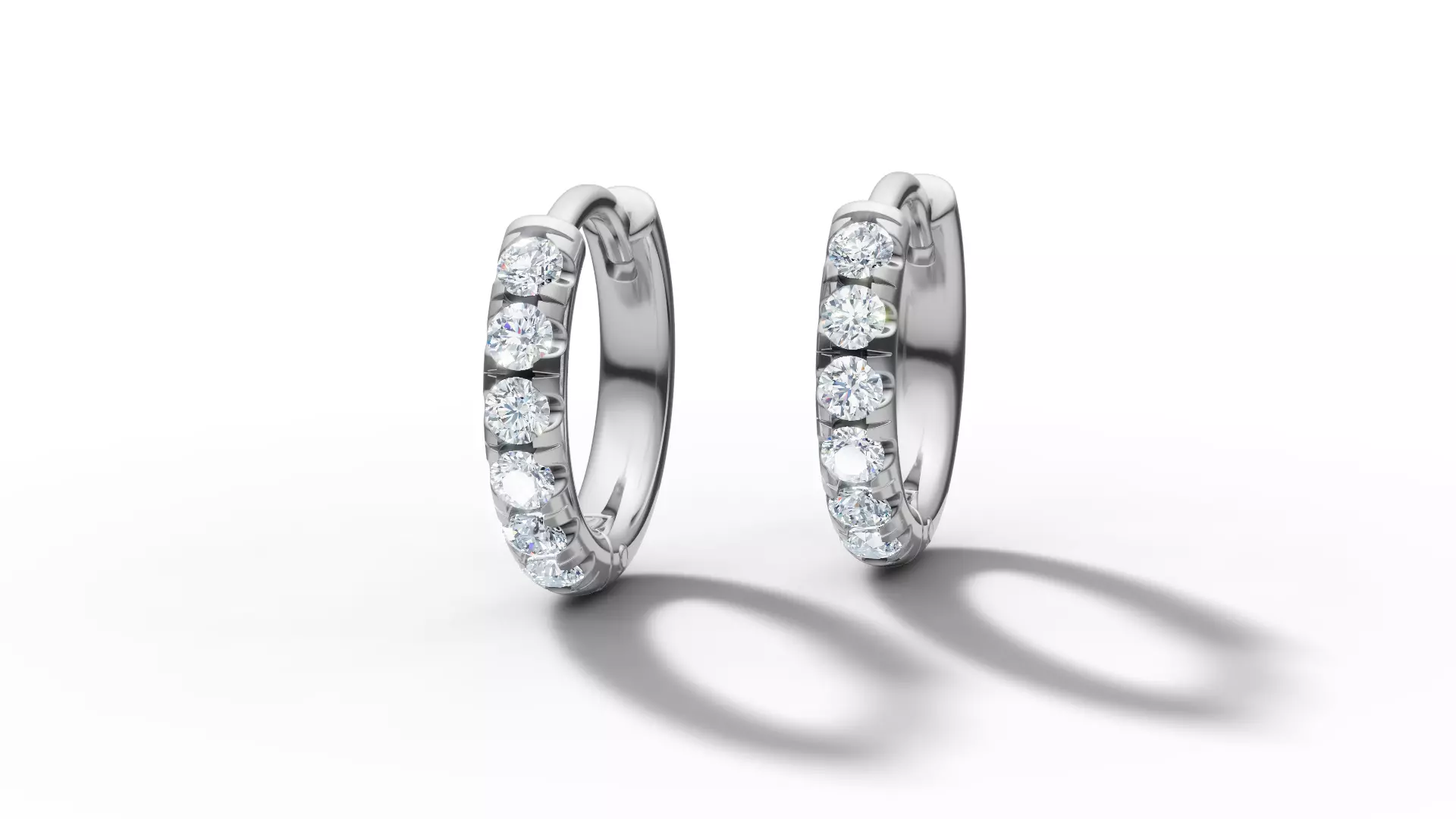 Hoop earrings Diamond Earrings 13mm size 3d model 3D print model_7