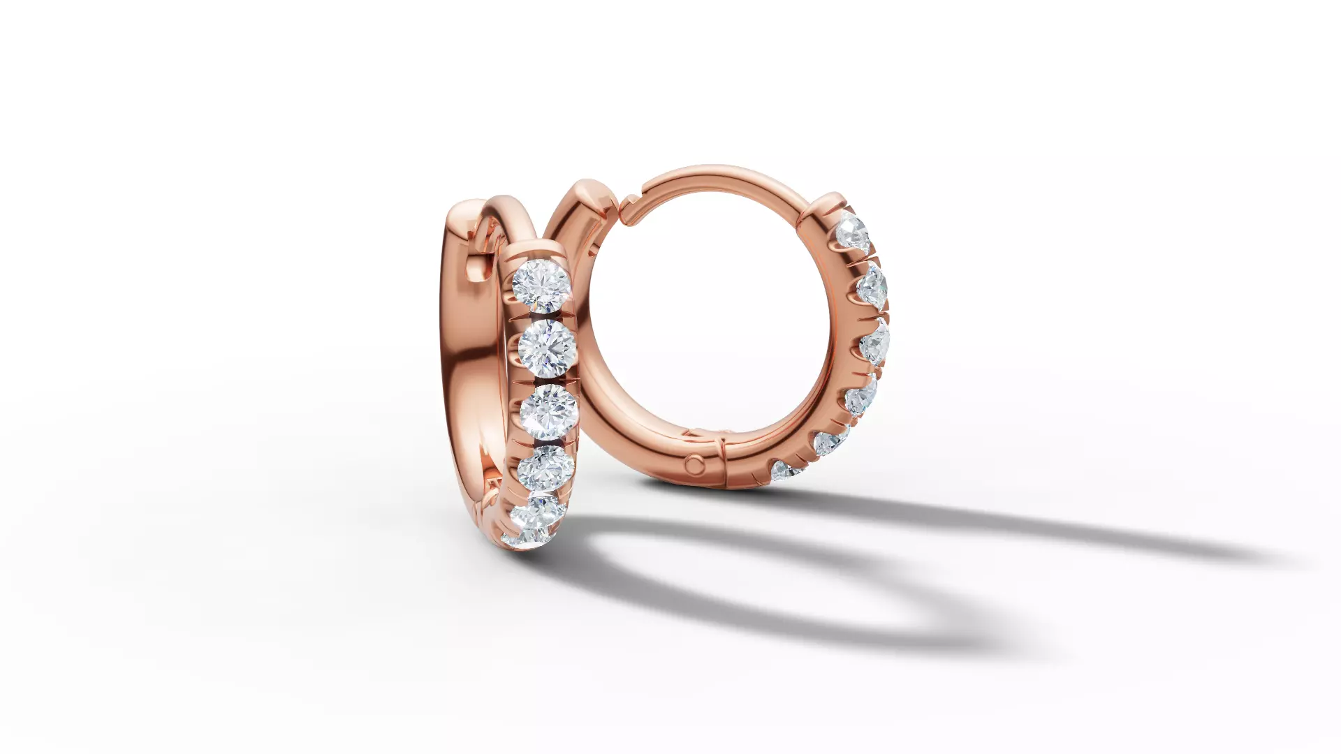 Hoop earrings Diamond Earrings 13mm size 3d model 3D print model_34