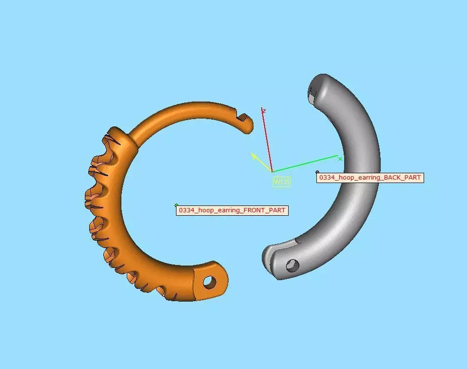 Hoop earrings Diamond Earrings 13mm size 3d model 3D print model_11