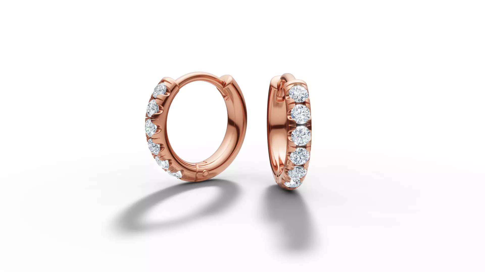 Hoop earrings Diamond Earrings 13mm size 3d model 3D print model_19