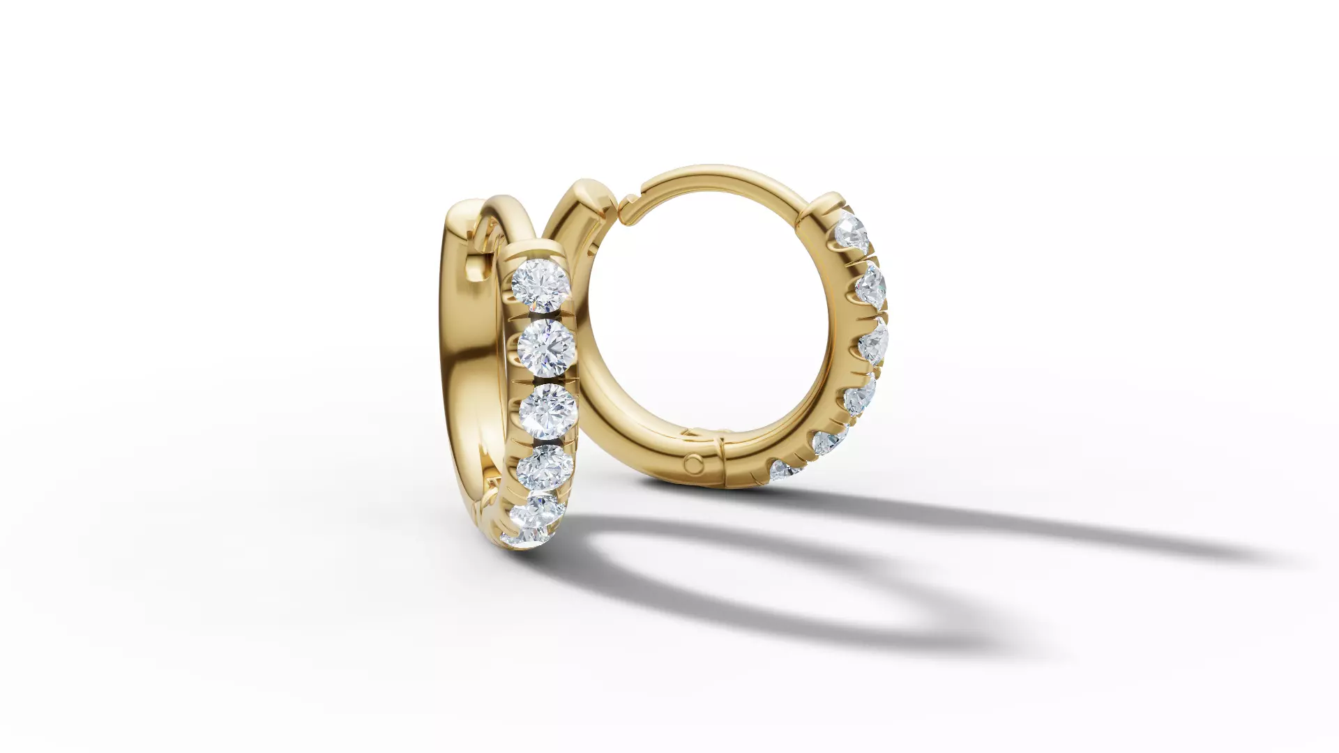 Hoop earrings Diamond Earrings 13mm size 3d model 3D print model_35