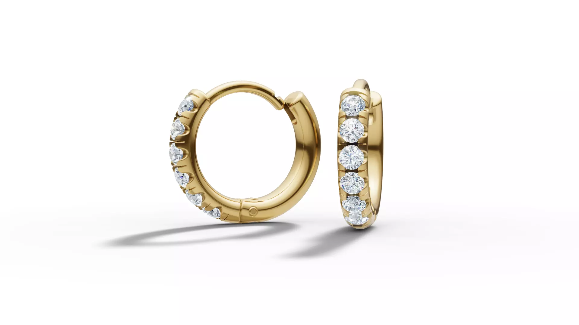 Hoop earrings Diamond Earrings 13mm size 3d model 3D print model_38