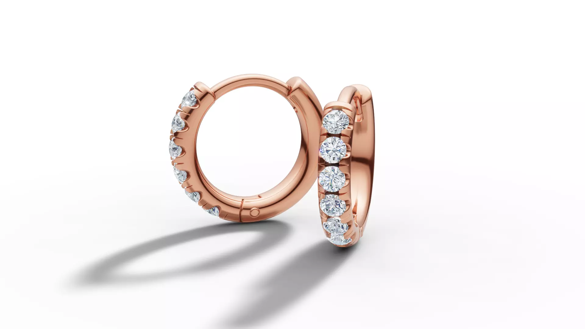 Hoop earrings Diamond Earrings 13mm size 3d model 3D print model_2