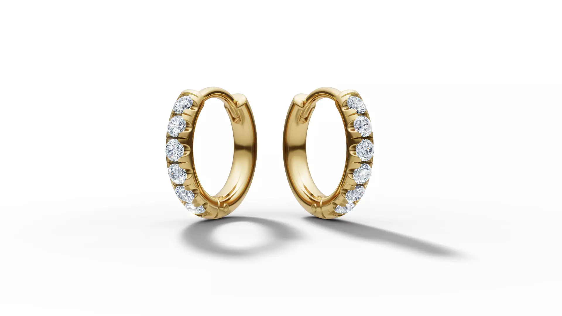 Hoop earrings Diamond Earrings 13mm size 3d model 3D print model_17