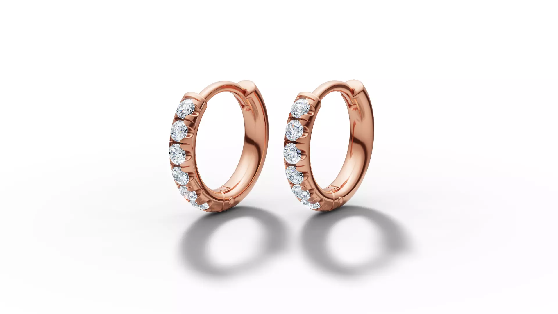 Hoop earrings Diamond Earrings 13mm size 3d model 3D print model_13