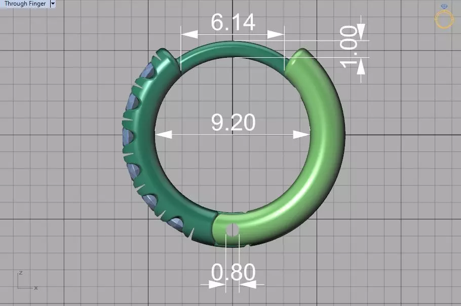 Hoop earrings Diamond Earrings 13mm size 3d model 3D print model_9