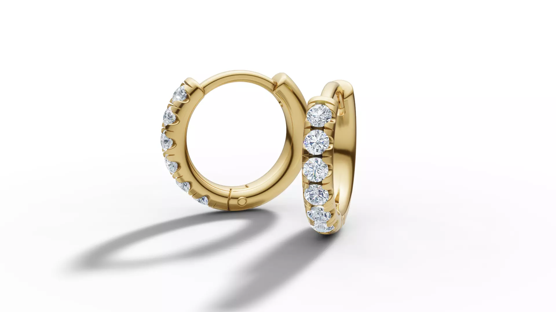 Hoop earrings Diamond Earrings 13mm size 3d model 3D print model_3