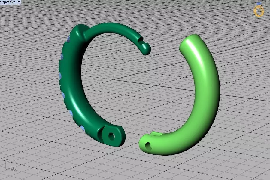 Hoop earrings Diamond Earrings 13mm size 3d model 3D print model_43