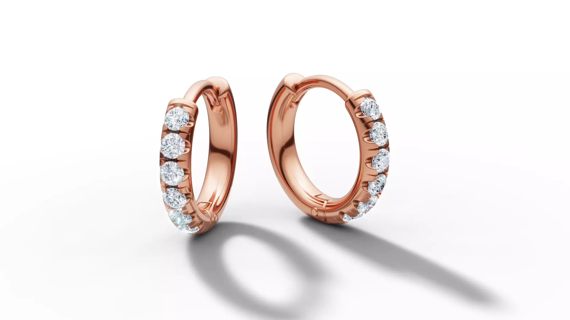 Hoop earrings Diamond Earrings 13mm size 3d model 3D print model_25