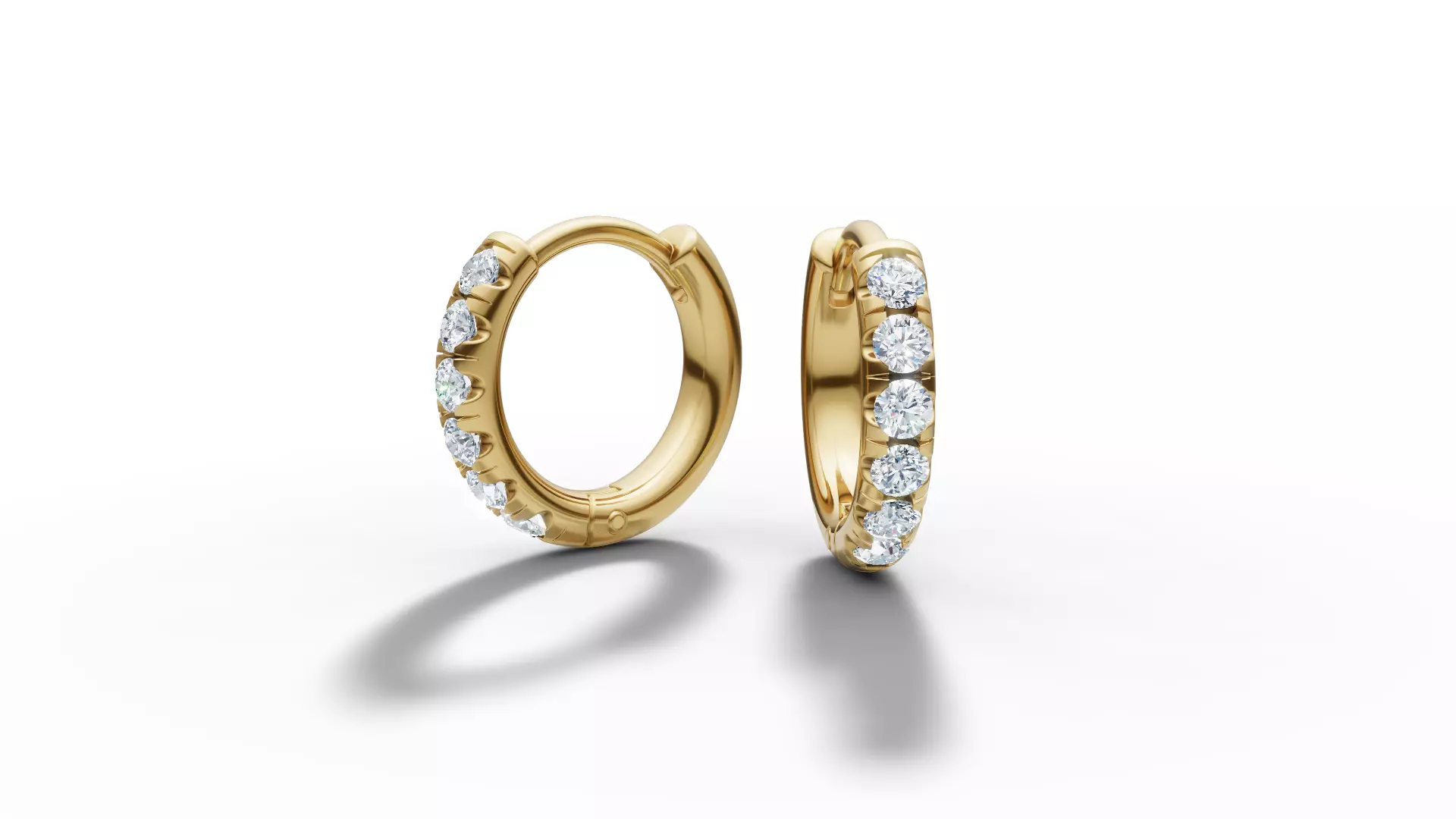 Hoop earrings Diamond Earrings 13mm size 3d model 3D print model_20