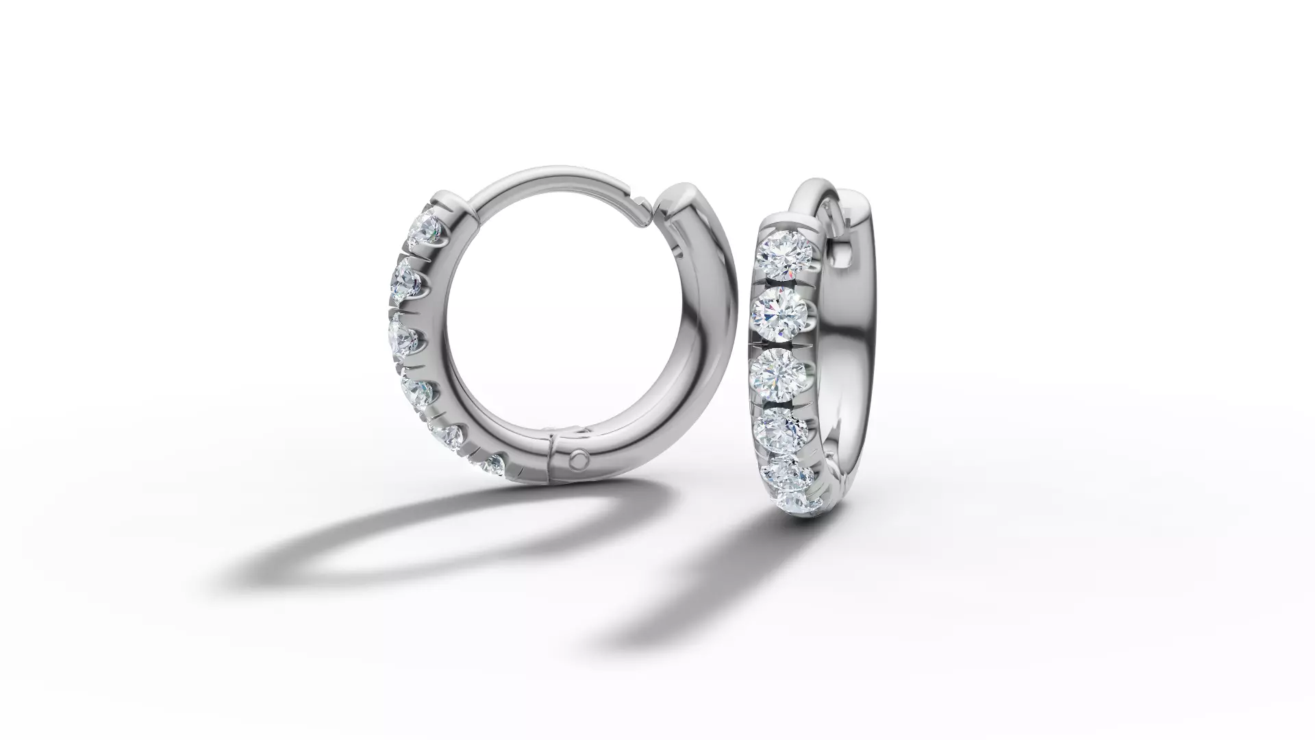 Hoop earrings Diamond Earrings 13mm size 3d model 3D print model_30